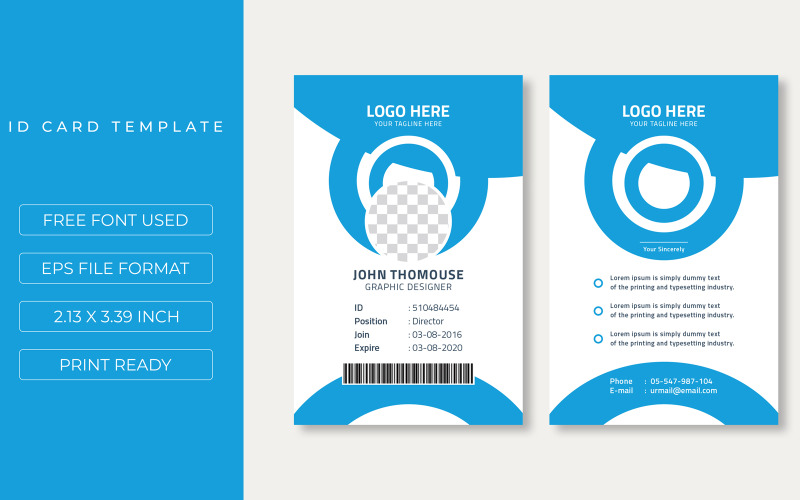 Stylish Id Card Layout With Green Accents Corporate Identity