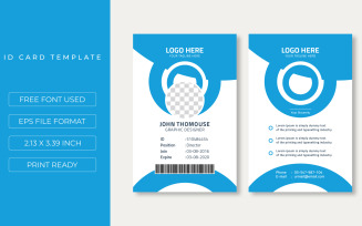 Stylish Id Card Layout With Green Accents