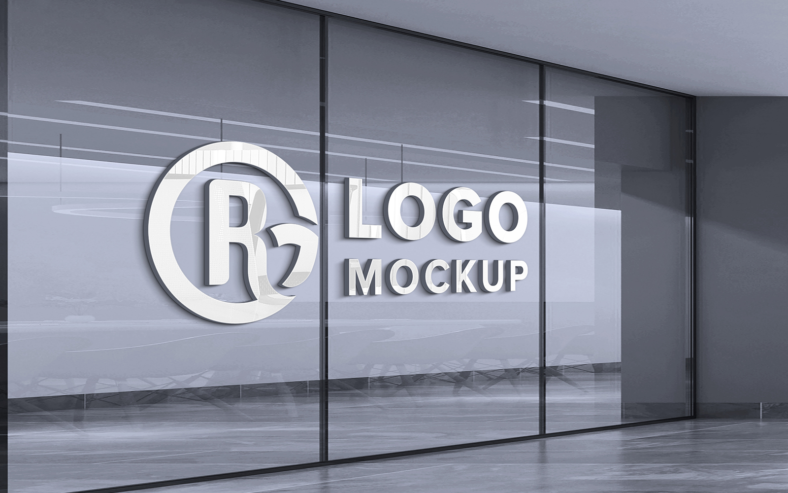 Template #183601 Mockupdisplay3d Logoviewrealisticwall3d Webdesign Template - Logo template Preview