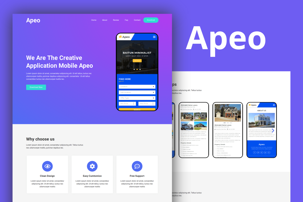 Apeo - App Landing Page Elementor Template Kit