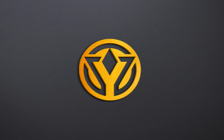 3d Gold Logo Mockup Design on Black Wall Product Mockup