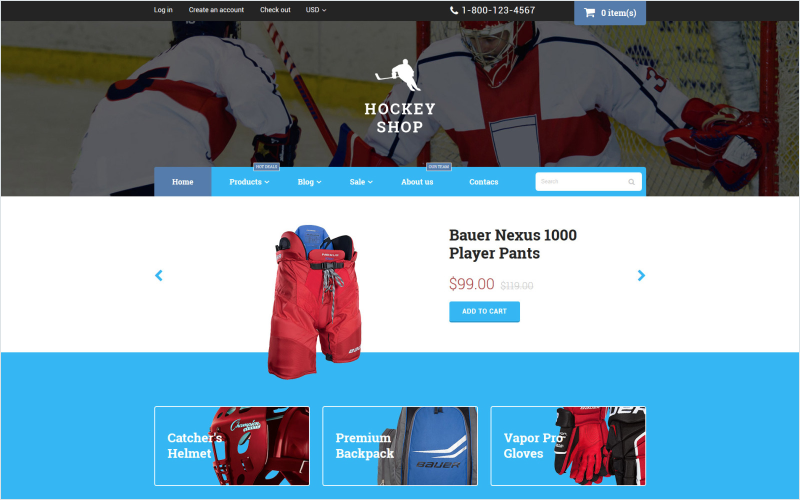 Hockey - Free Responsive Shopify Theme