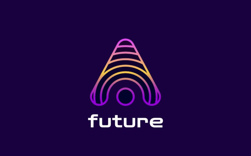 Letter A Futuristic Logo Design Logo Template