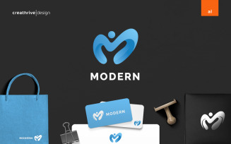 Modern People Logo Template