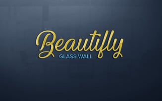 Realistic Glass Wall Logo Product Mockup