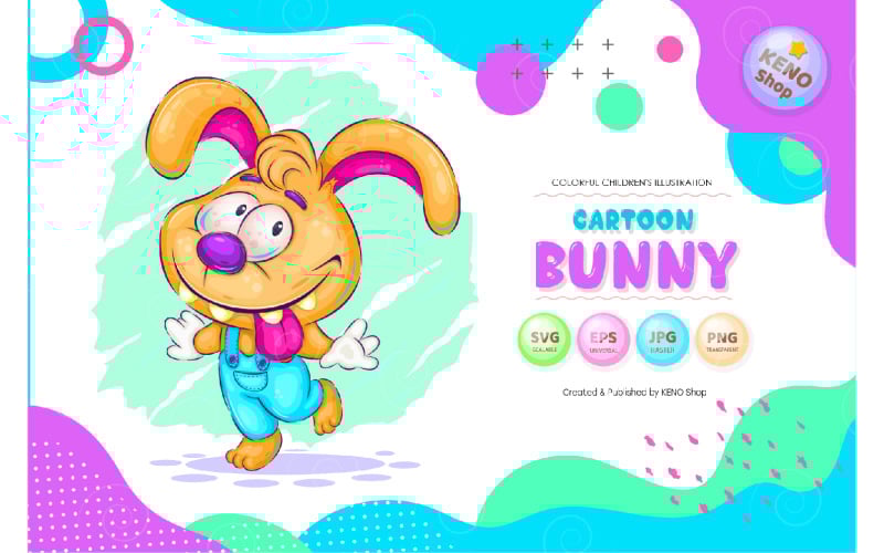 Cute Cartoon Bunny Vector Vector Graphic