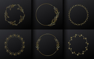 Golden Circle Flower Frame For Monogram Logo Design