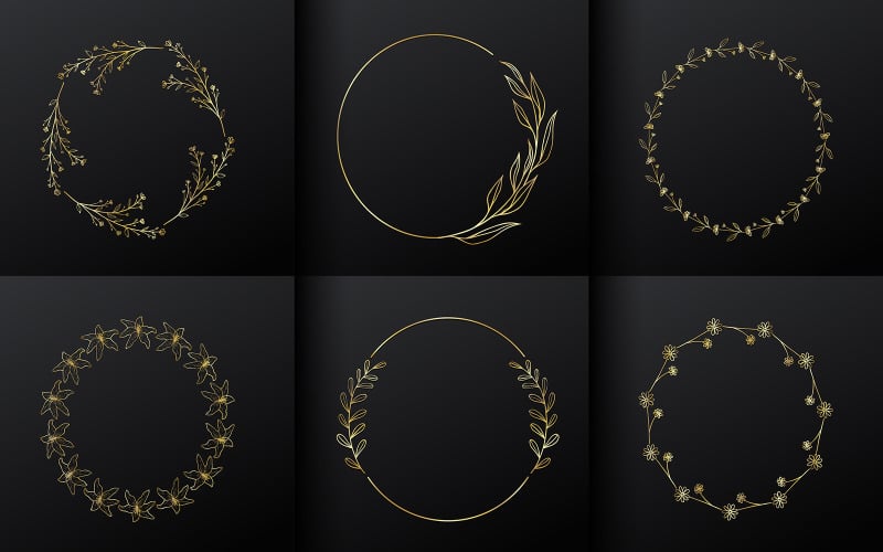 Golden Circle Flower Frame For Monogram Logo Design Logo Template