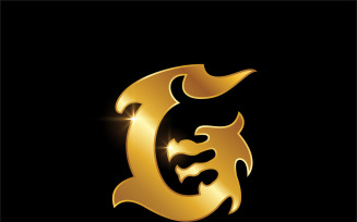 Golden Dragon Monogram Initial Letter G Logo template