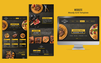 Moody-Grill Landing Page Design PSD Template