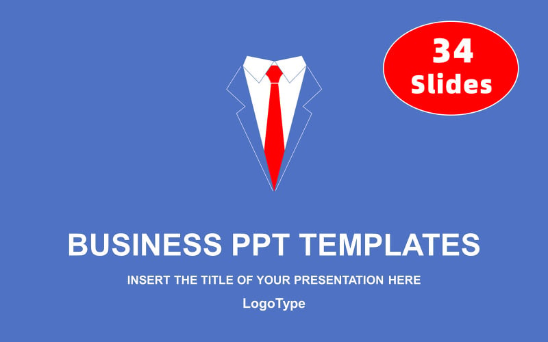 Businessman's Red Tie PowerPoint Template