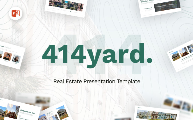 414 Yard Real Estate Modern Powerpoint Template PowerPoint Template