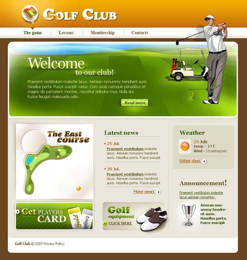 Golf Website Template