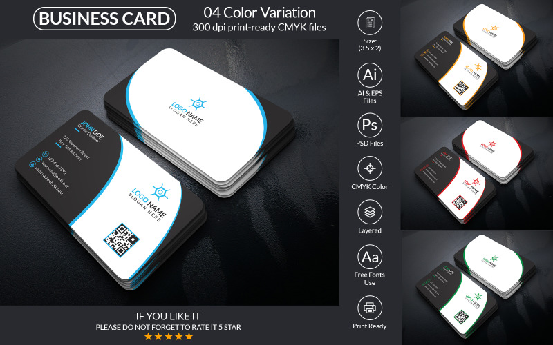 Corporate Business Card With Vector And PSD Format Corporate Identity