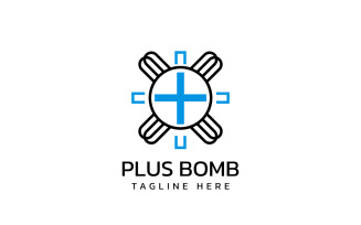 Plus Bomb Logo Design Template