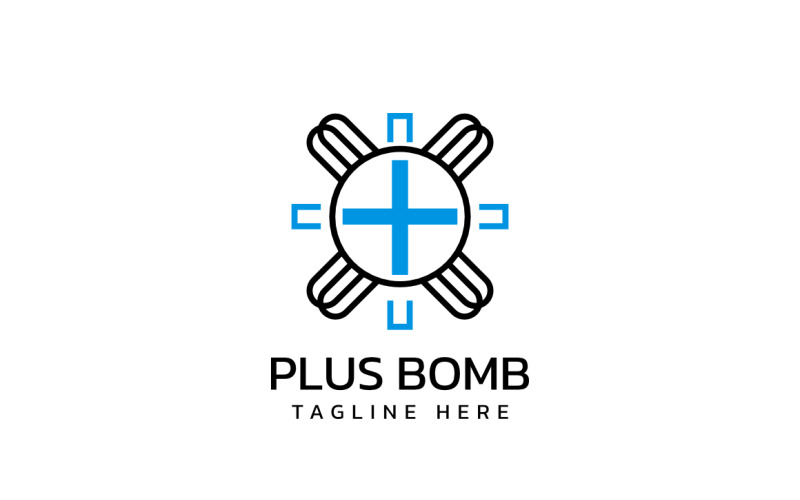 Plus Bomb Logo Design Template Logo Template