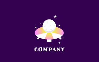 Ufo Moon Logo Design Template