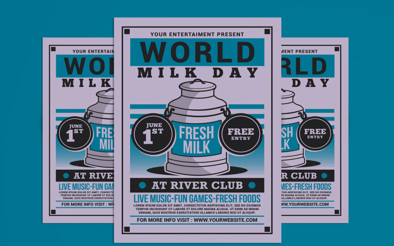 World Milk Day Flyer Template Corporate Identity