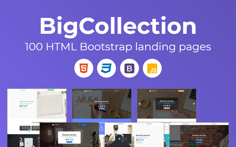 BigCollection - 100 HTML Bootstrap Landing Page Templates