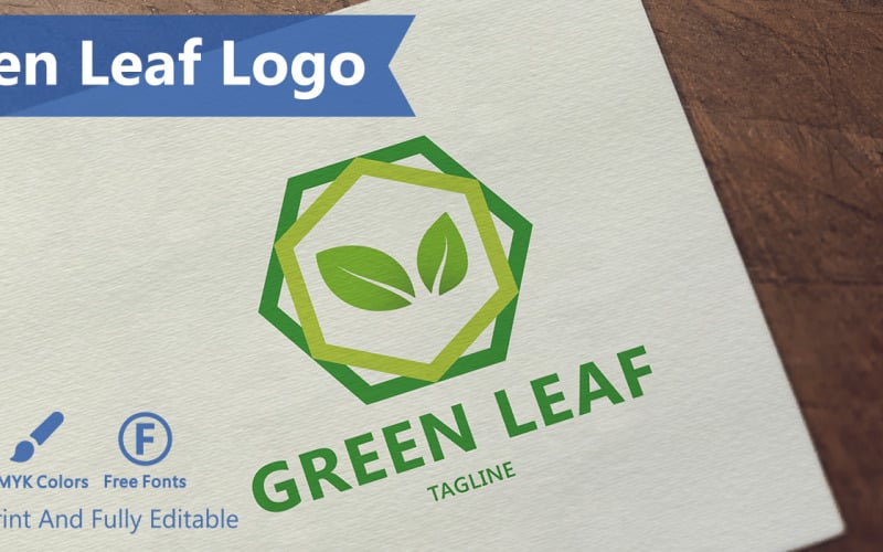 Green Leaf Natural Logo template Logo Template