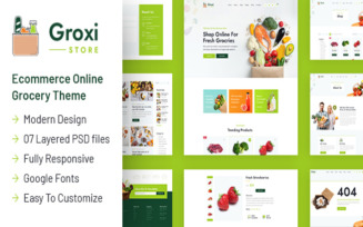 Groxi - Grocery Store PSD Template