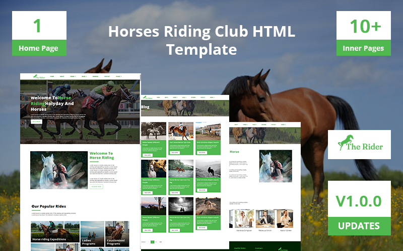 TheRider- Horses Riding Club HTML Template Website Template