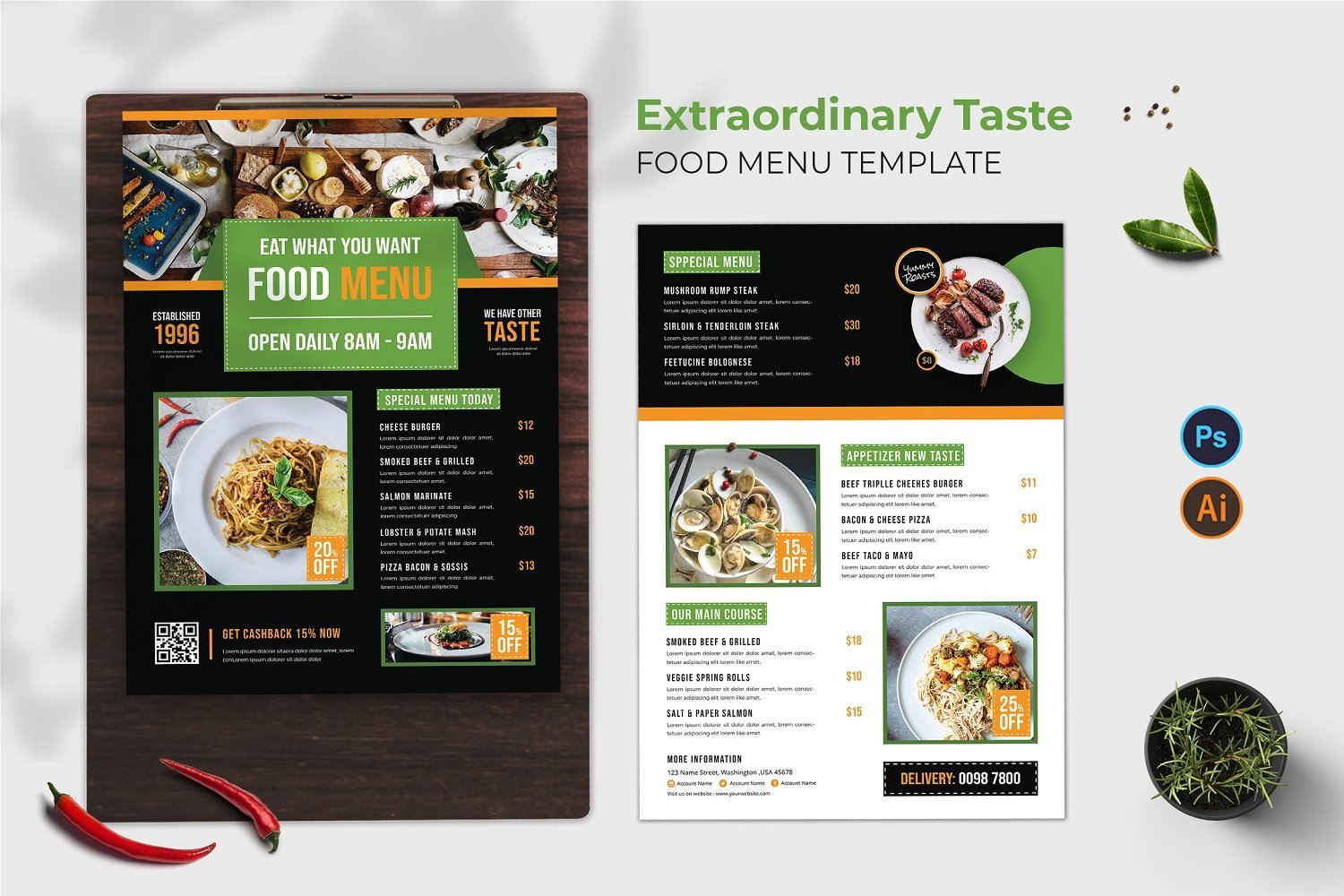 Kit Graphique #184269 Restaurant Menu Divers Modles Web - Logo template Preview