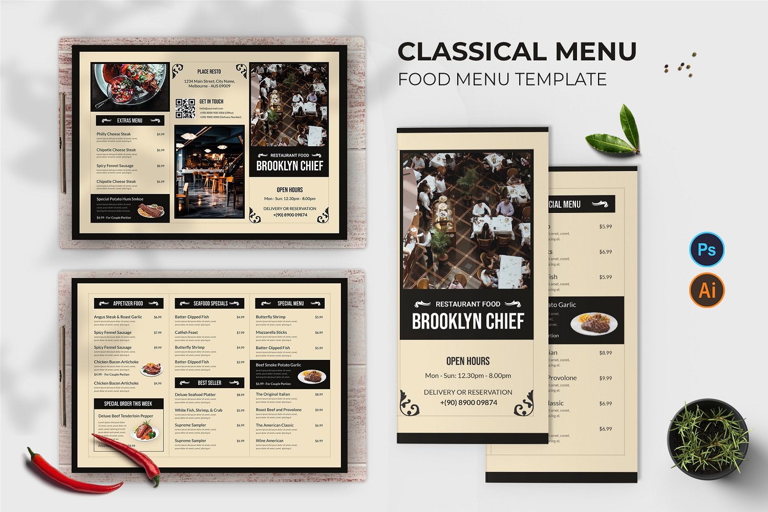 Kit Graphique #184271 Restaurant Menu Divers Modles Web - Logo template Preview