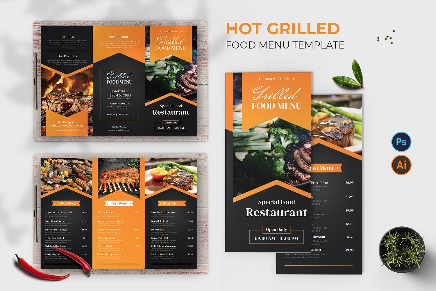 Kit Graphique #184274 Restaurant Menu Divers Modles Web - Logo template Preview