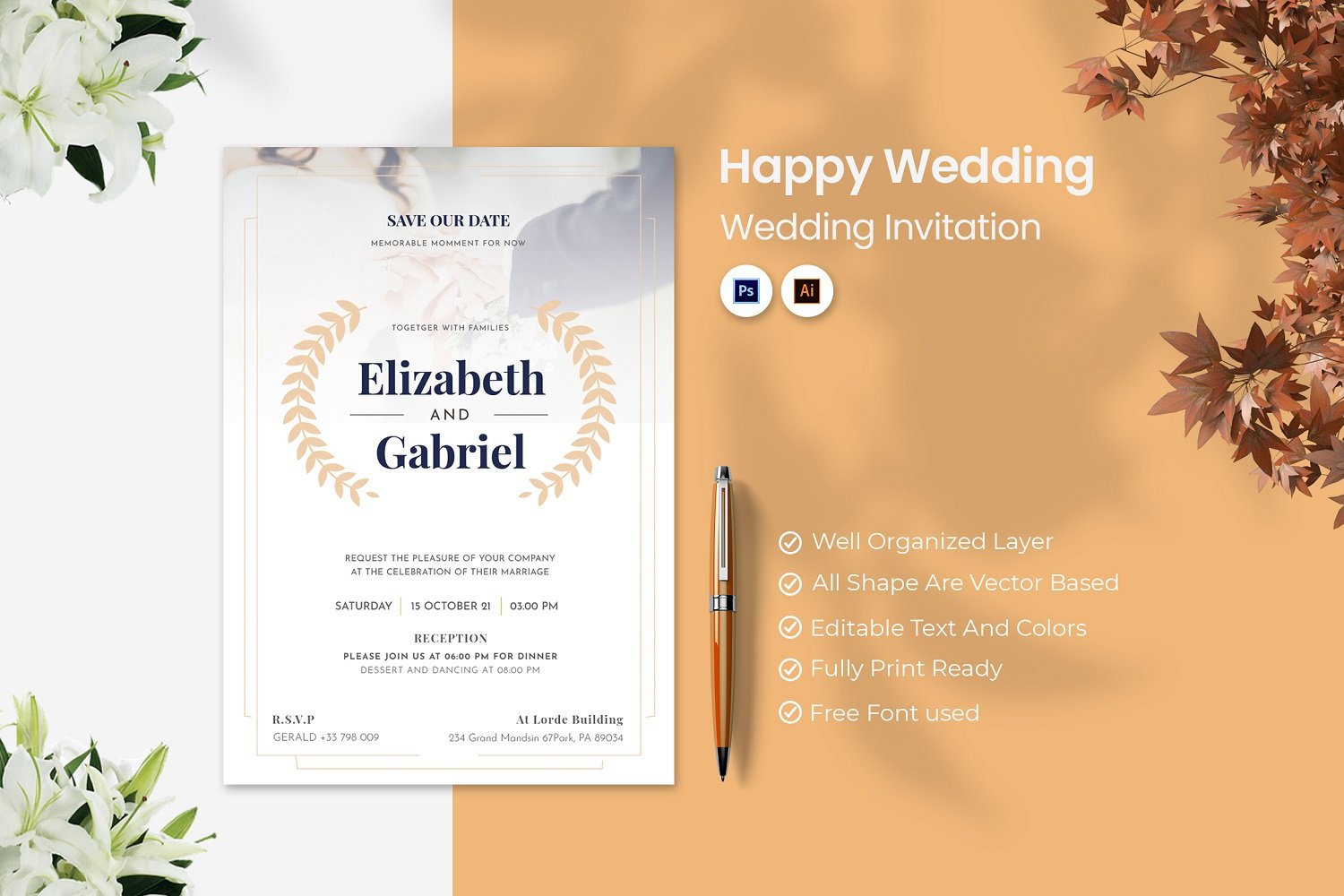 Kit Graphique #184291 Wedding Card Divers Modles Web - Logo template Preview