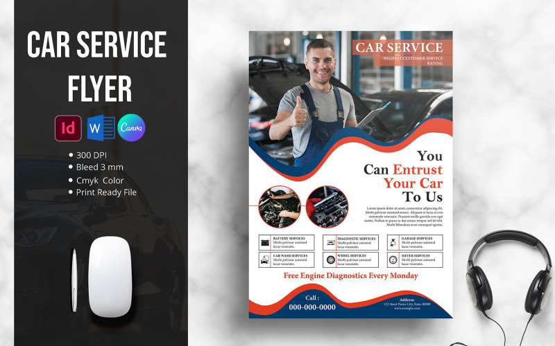 Car Service Flyer Corporate Identity Template