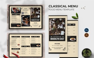 Classical Menu Food Menu Print Template
