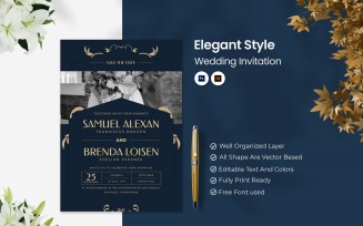Elegant Style Wedding Invitation