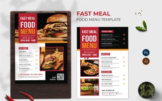 Fast Meal Food Menu Print Template