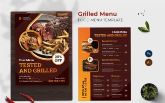 Grilled Menu Food Menu Print Template