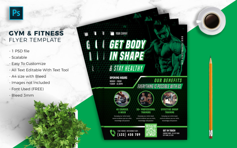 GYM & Fitnses Sport Flyer Template vol-10 Corporate Identity