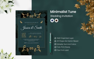 Minimalist Tune Wedding Invitation