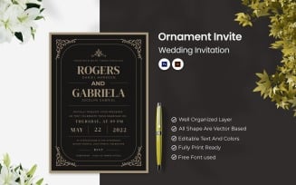 Ornament Invite Wedding Invitation
