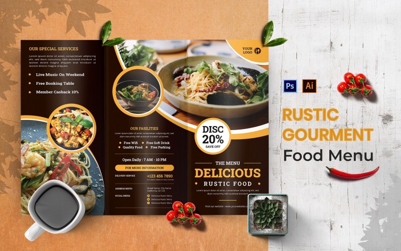 Rustic Gourment Food Menu Corporate Identity