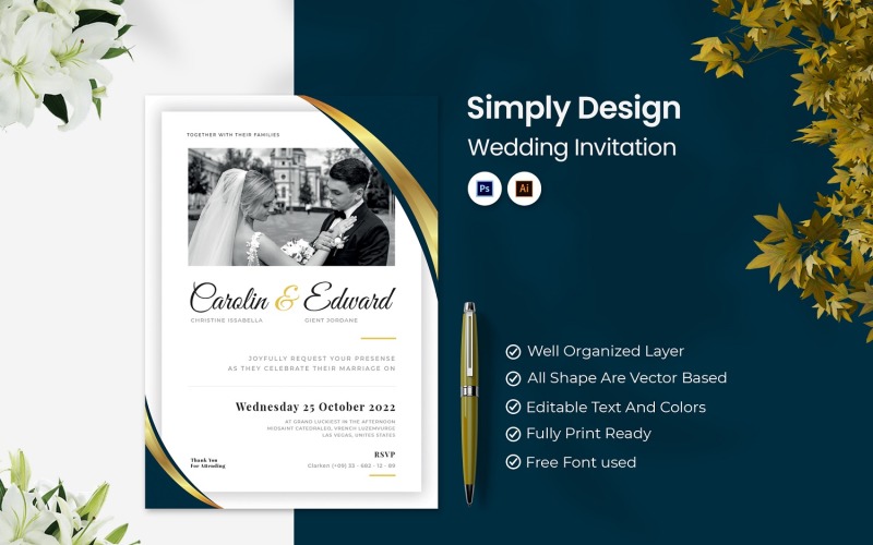 Simply Design Wedding Invitation Corporate Identity