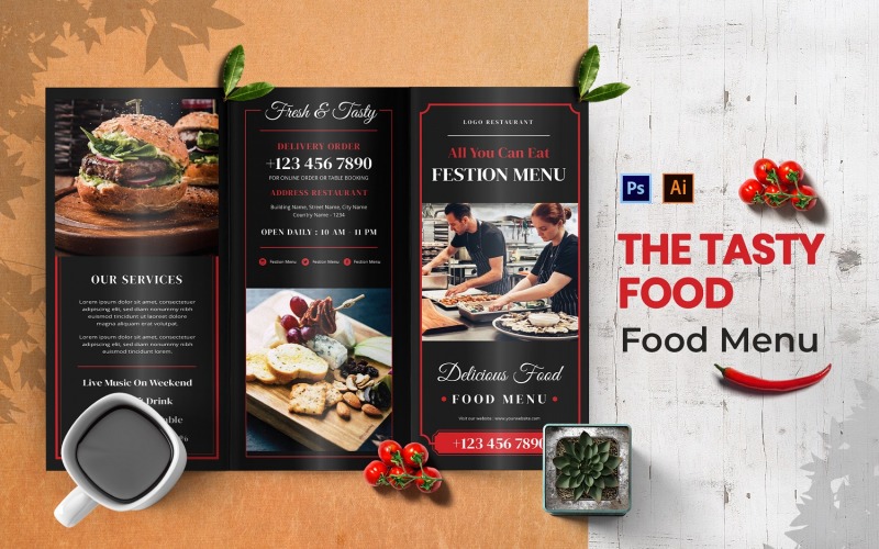 Tasty Food Menu Print Template Corporate Identity