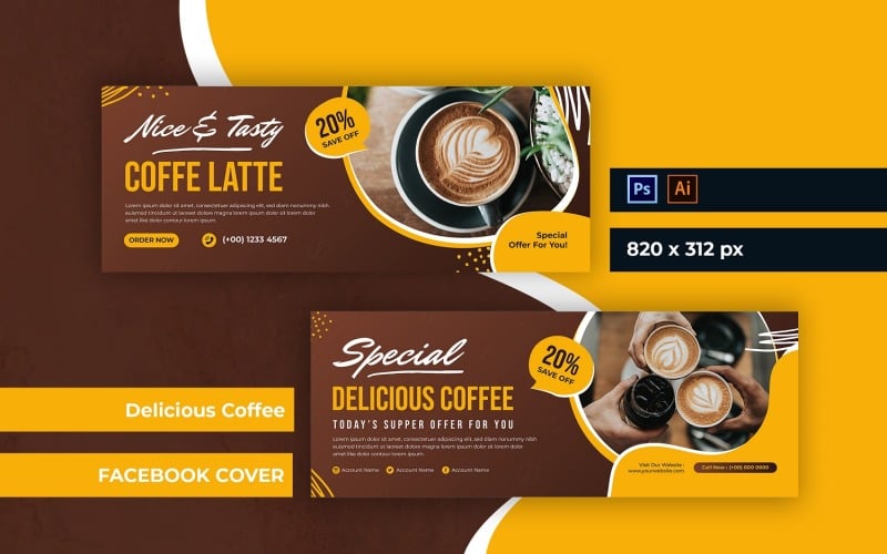 Delicious Coffee Facebook Cover Social Media