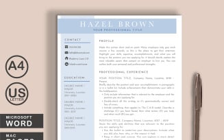 Hazel Word Pages Printable Resume Templates