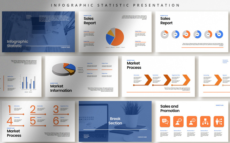 Professional Infographic Statistic Presentation PowerPoint Template