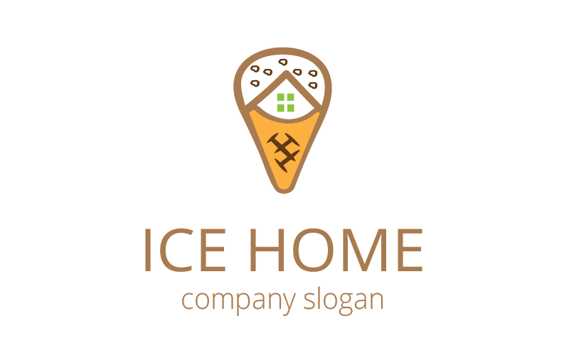 Ice Cream Home Logo tempate Logo Template