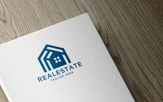 Professional Blue Real Estate Logo template