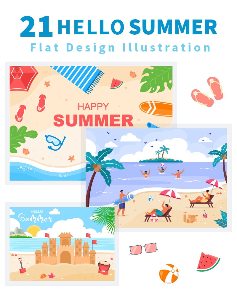 Kit Graphique #184512 Summer Tropical Divers Modles Web - Logo template Preview