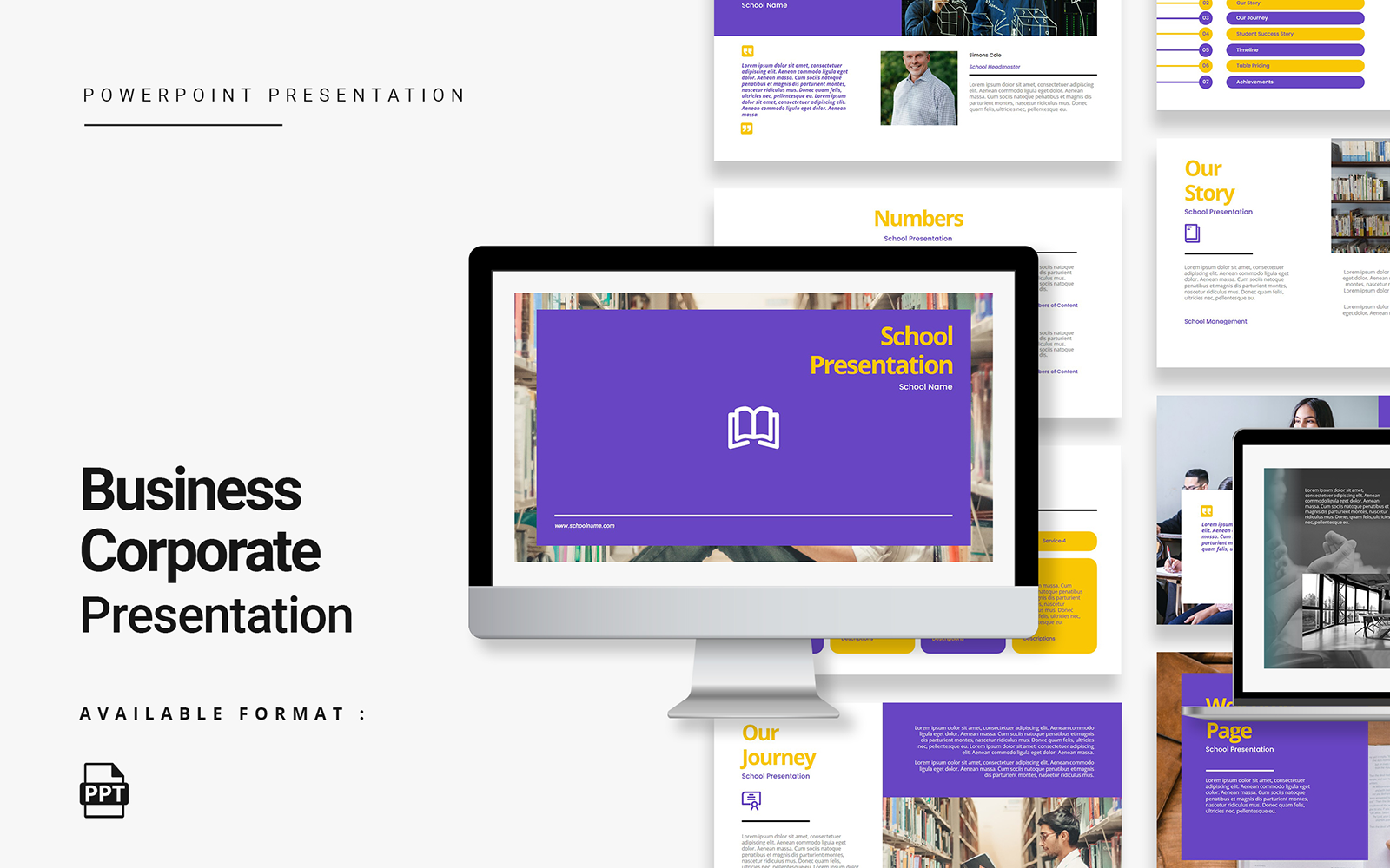 Modern School Presentation PowerPoint Template