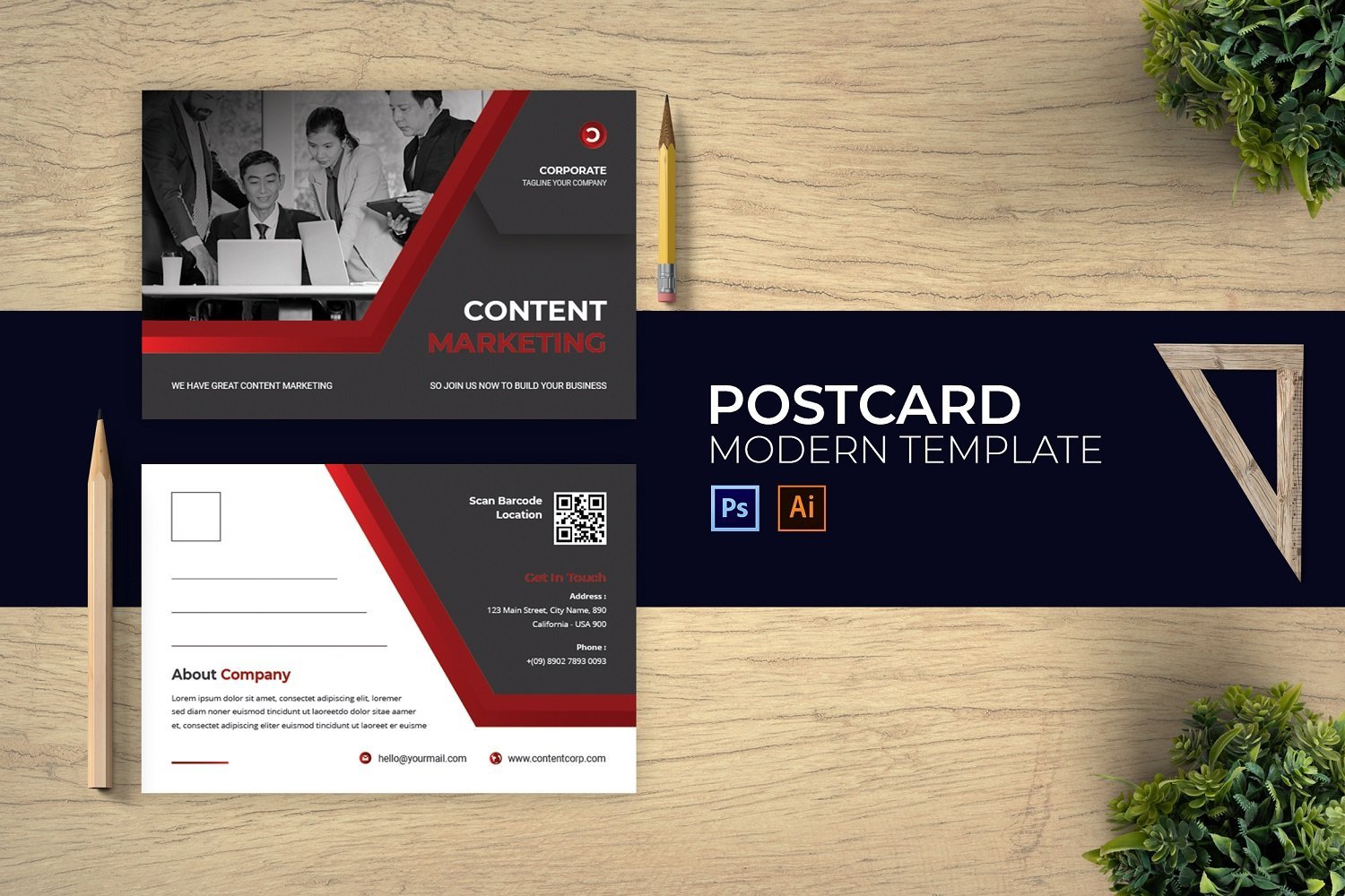 Template #184578 Creative Postcard Webdesign Template - Logo template Preview