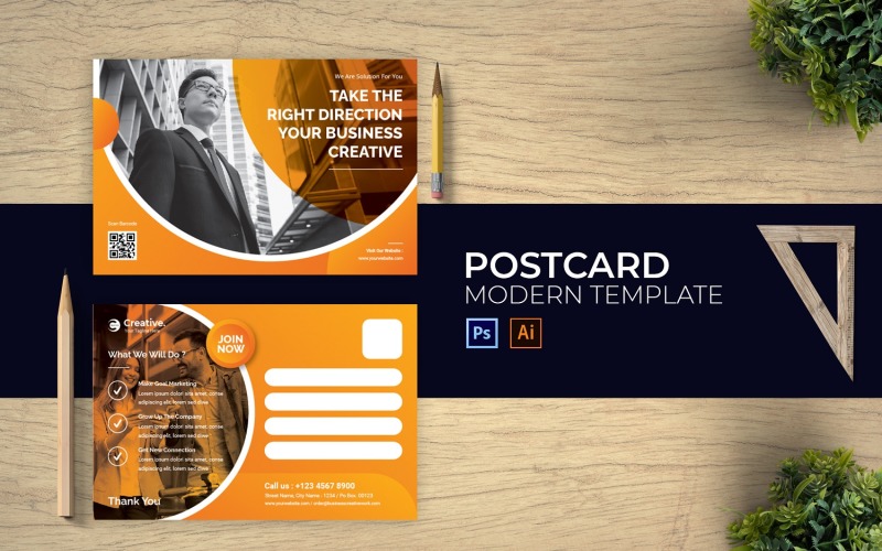 Business Creative Post Card Corporate Identity